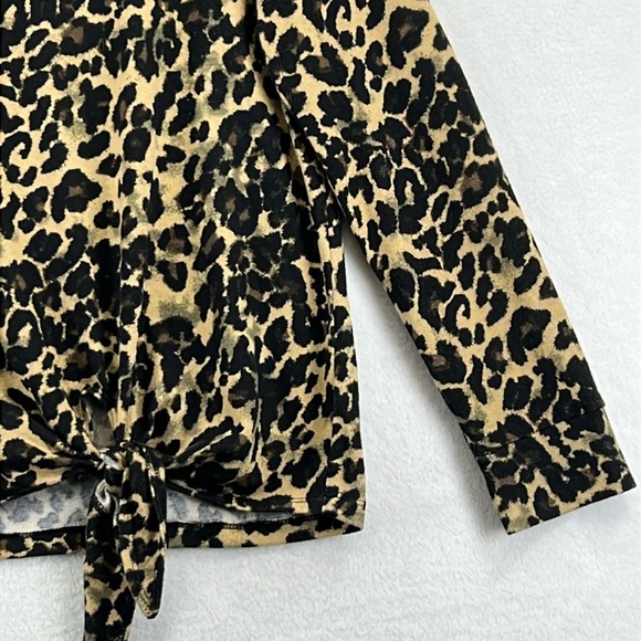 Nine Britton Pullover Top Size M Black/Tan Leopard Print Polyester & Spandex EUC - Picture 5 of 8